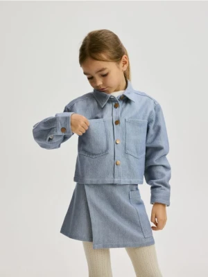 Reserved - Krótka koszula z kołnierzykiem - niebieski