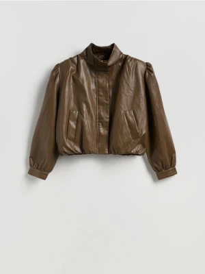 Reserved - Krótka kurtka ze stójką - brązowy