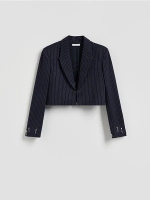 Reserved - Krótka marynarka z aplikacjami - granatowy