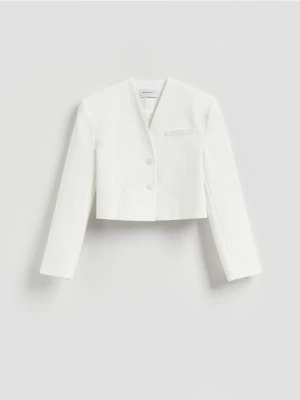 Reserved - Krótka marynarka z bawełną - biały