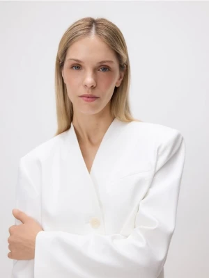 Reserved - Krótka marynarka z bawełną - biały