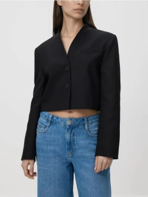 Reserved - Krótka marynarka z bawełną - czarny