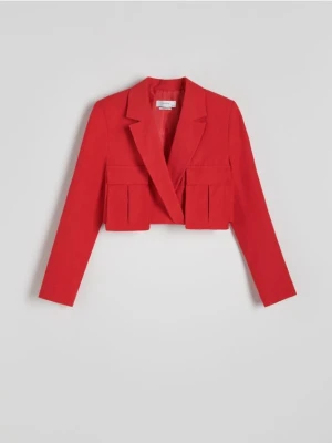 Reserved - Krótka marynarka z wiskozą - czerwony
