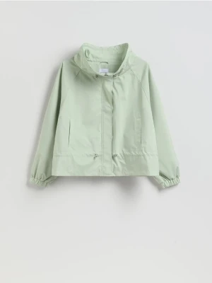 Reserved - Krótka parka ze ściągaczami - jasnozielony