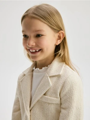 Reserved - Krótka tweedowa marynarka - kremowy