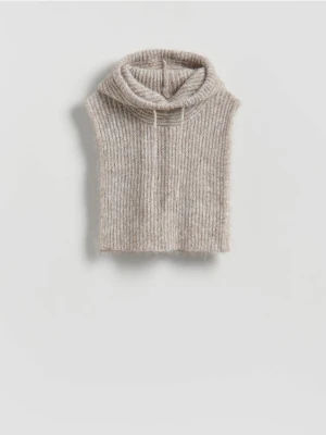 Reserved - Krótki kołnierz z kapturem - brązowy