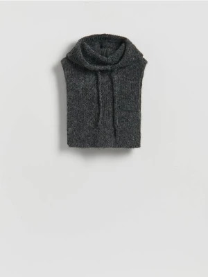 Reserved - Krótki kołnierz z kapturem - ciemnoszary