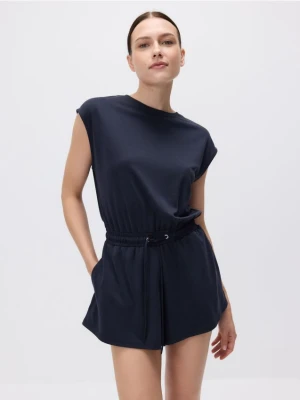 Reserved - Krótki kombinezon z modalem - granatowy