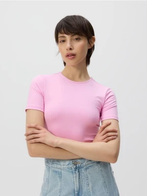Reserved - Krótki t-shirt - różowy