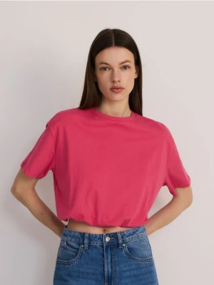 Reserved - Krótki t-shirt - różowy