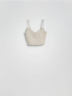Reserved - Krótki top na ramiączkach - jasnoszary