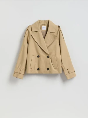 Reserved - Krótki trencz - beżowy