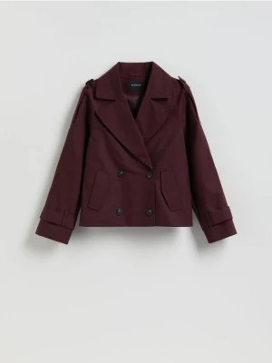 Reserved - Krótki trencz - bordowy