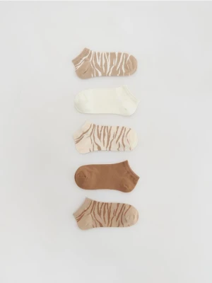 Reserved - Krótkie skarpetki 5 pack - beżowy