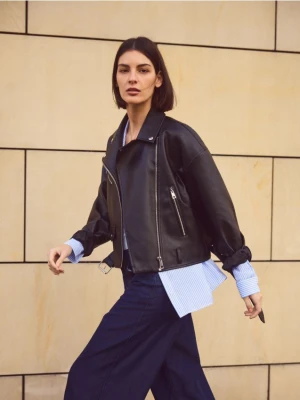 Zdjęcie produktu Reserved - Kurtka biker z paskiem - czarny