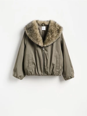 Reserved - Kurtka bomber oversize - brązowy