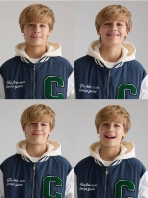 Reserved - Kurtka bomber oversize - granatowy