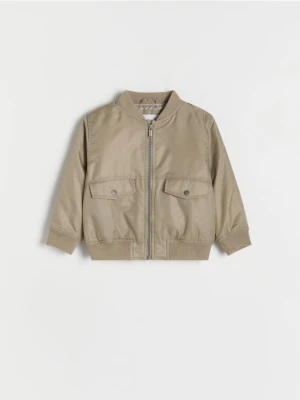 Reserved - Kurtka bomber oversize - kremowy