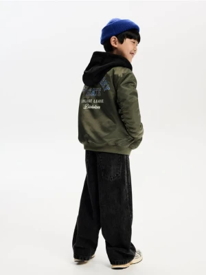Reserved - Kurtka bomber oversize - oliwkowy