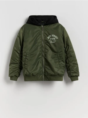 Reserved - Kurtka bomber oversize - oliwkowy