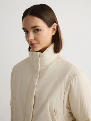 Reserved - Kurtka bomber oversize z ociepleniem - złamana biel