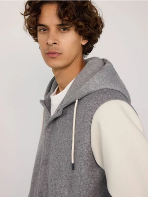 Reserved - Kurtka bomber z kapturem - szary