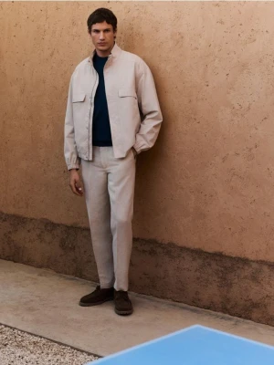 Reserved - Kurtka bomberka - beżowy