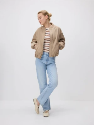 Reserved - Kurtka bomberka oversize - beżowy