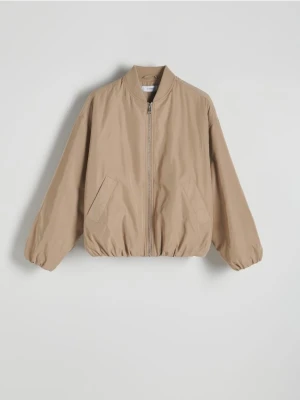 Reserved - Kurtka bomberka oversize - beżowy
