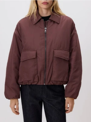 Reserved - Kurtka bomberka oversize - mahoniowy
