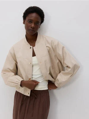 Reserved - Kurtka bomberka oversize - złamana biel
