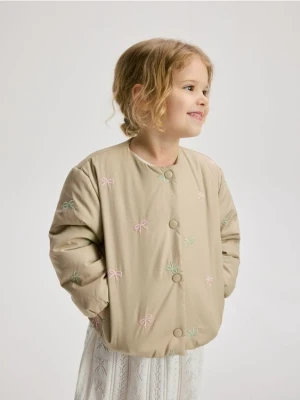 Reserved - Kurtka bomberka z haftem - beżowy