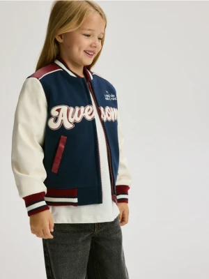 Reserved - Kurtka bomberka z haftem - granatowy