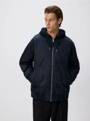 Reserved - Kurtka bomberka z kapturem - granatowy