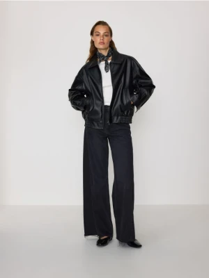 Reserved - Kurtka bomberka z kołnierzykiem - czarny