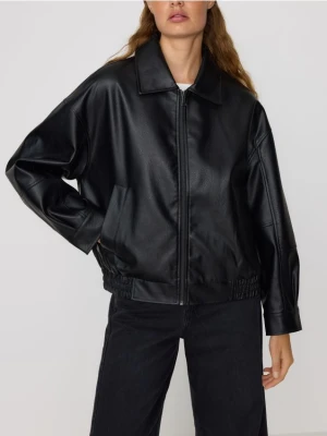 Reserved - Kurtka bomberka z kołnierzykiem - czarny