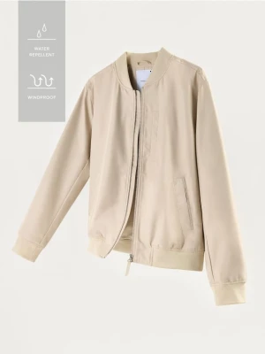 Reserved - Kurtka bomberka ze stójką - beżowy