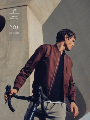 Reserved - Kurtka bomberka ze stójką - ciemnobrązowy