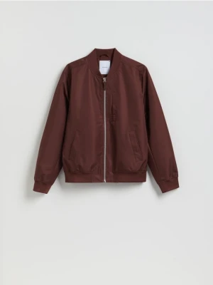 Reserved - Kurtka bomberka ze stójką - ciemnobrązowy