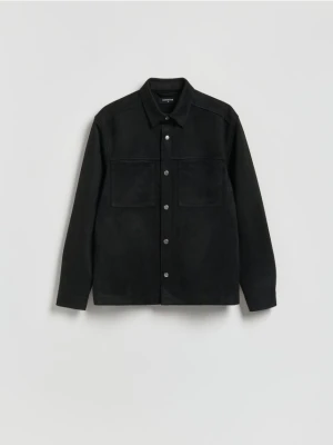 Reserved - Kurtka koszulowa z imitacji zamszu - czarny