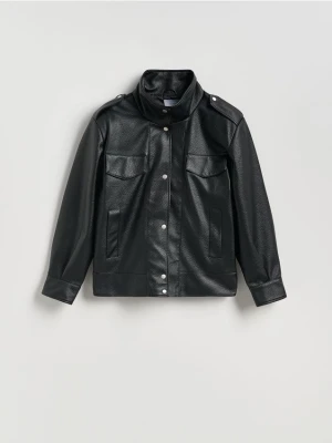 Zdjęcie produktu Reserved - Kurtka oversize z imitacji skóry - czarny