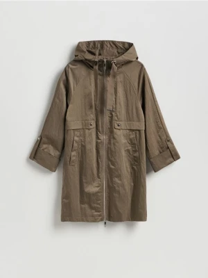 Reserved - Kurtka parka z kapturem - brązowy