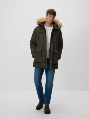 Reserved - Kurtka parka z kapturem - ciemnozielony