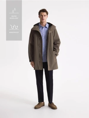 Reserved - Kurtka parka z kapturem - ciemnozielony