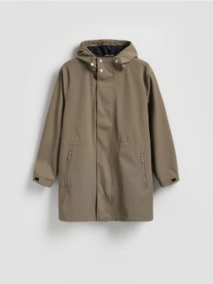 Reserved - Kurtka parka z kapturem - ciemnozielony