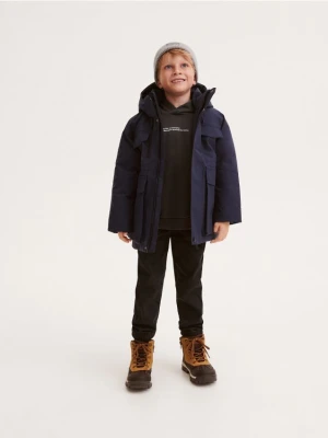 Reserved - Kurtka parka z kapturem - granatowy
