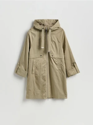 Reserved - Kurtka parka z kapturem - warm olive