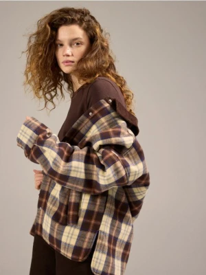 Reserved - Kurtka shacket z kołnierzykiem - wielobarwny