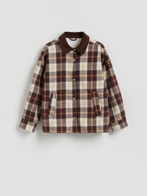 Reserved - Kurtka shacket z kołnierzykiem - wielobarwny