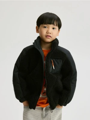 Reserved - Kurtka sherpa - czarny